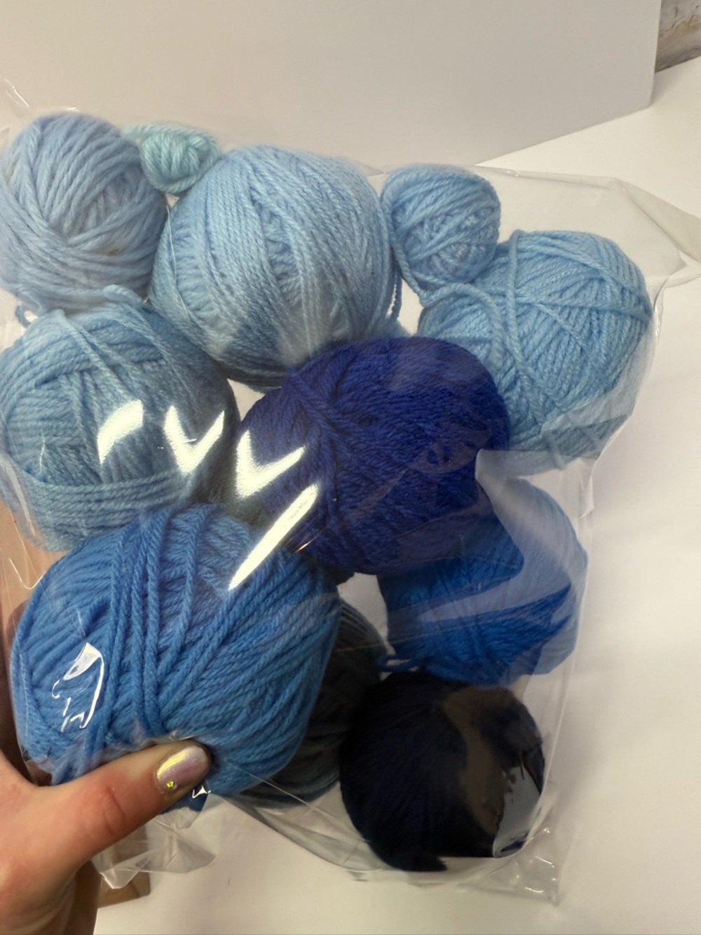 1lb + Bag of Blue Yarn Mini Skeins for Knitting Crocheting Crafting - Picture 4 of 5